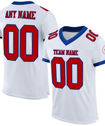 Custom White Red-Royal Football Jersey, Gift For Football Fans