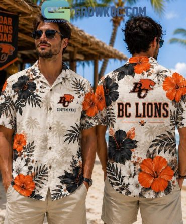Bc Lions Cfl Summer Floral Pattern Hawaiian Shirt