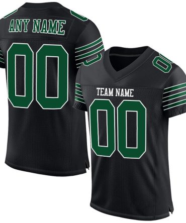 Custom Black Grass Green-White Football Jersey, Gift For Football Fans
