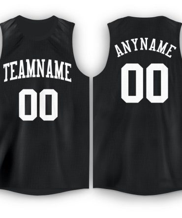 Custom Black White Round Neck Basketball Jersey, Gift For Basketball Fans