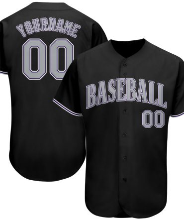 Custom Black Gray-Purple Baseball Jersey, Gift For Baseball Fans
