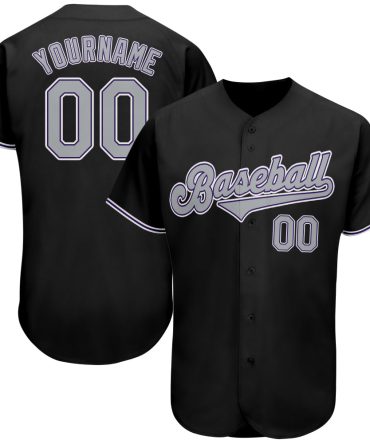 Custom Black Gray-Purple Baseball Jersey, Gift For Baseball Fans
