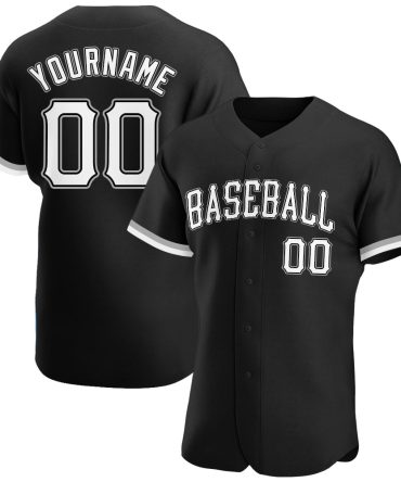 Custom Black White-Gray Baseball Jersey, Gift For Baseball Fans