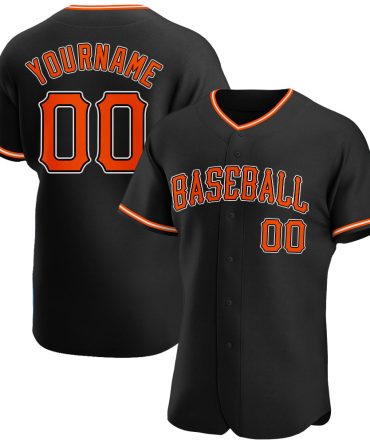 Custom Black Orange-White Baseball Jersey, Gift For Baseball Fans