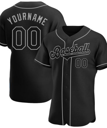 Custom Black Black-Gray Baseball Jersey, Gift For Baseball Fans