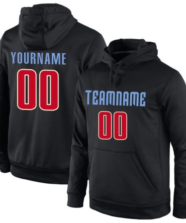Custom Black Red-Cream Sports Pullover Sweatshirt Hoodie, Gift For Football, Baseball, Hockey, Basketball, Softball & Rugby Fans