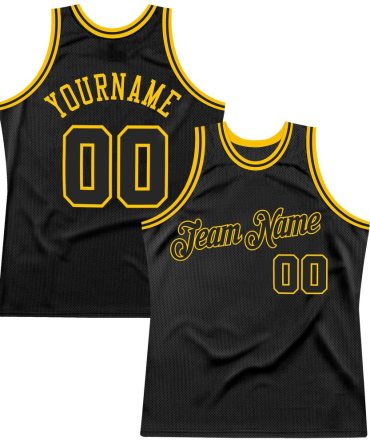 Custom Black Black-Gold Throwback Basketball Jersey, Gift For Basketball Fans