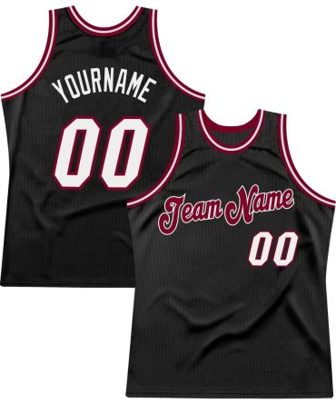 Custom Black White-Maroon Throwback Basketball Jersey, Gift For Basketball Fans