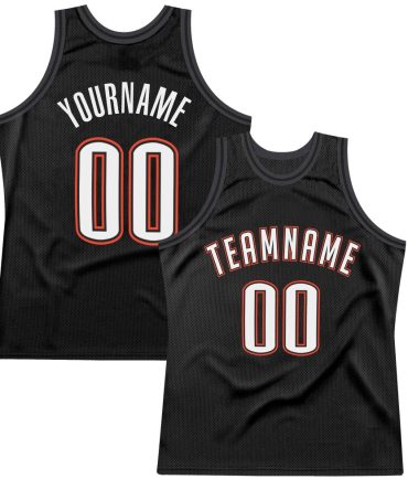 Custom Black White-Orange Throwback Basketball Jersey, Gift For Basketball Fans