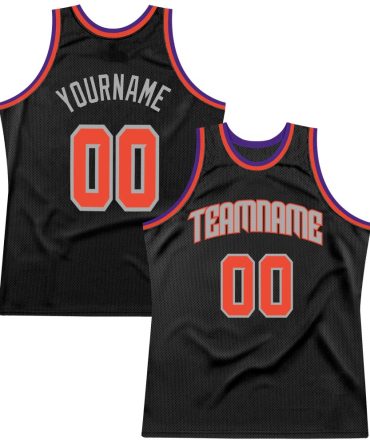 Custom Black Orange-Gray Throwback Basketball Jersey, Gift For Basketball Fans