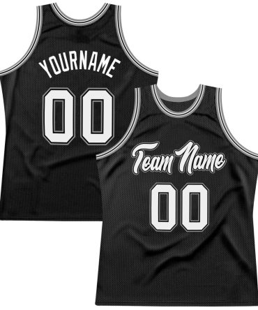 Custom Black White-Gray Throwback Basketball Jersey, Gift For Basketball Fans