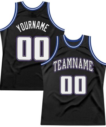 Custom Black White-Royal Throwback Basketball Jersey, Gift For Basketball Fans