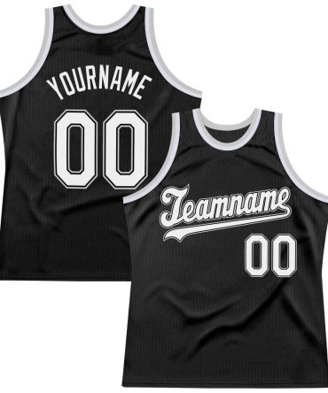 Custom Black White-Gray Throwback Basketball Jersey, Gift For Basketball Fans