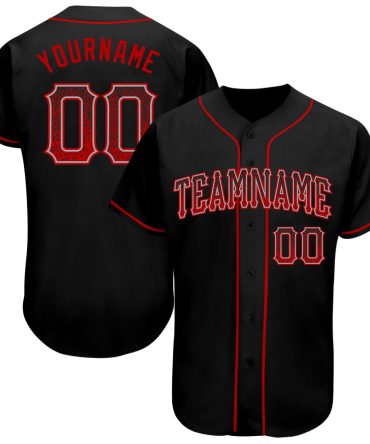 Custom Black Red-Gray Drift Fashion Baseball Jersey, Gift For Baseball Fans