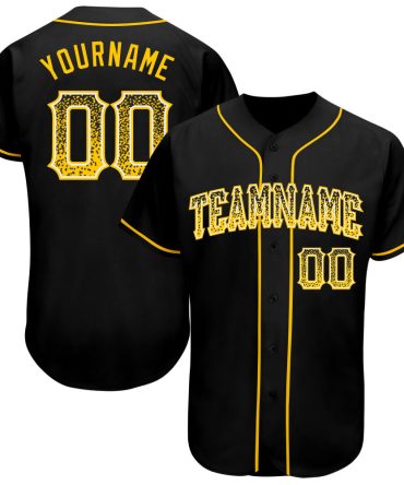 Custom Black Gold-White Drift Fashion Baseball Jersey, Gift For Baseball Fans