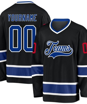 Custom Black Royal-Red Hockey Jersey, Gift For Hockey Fans