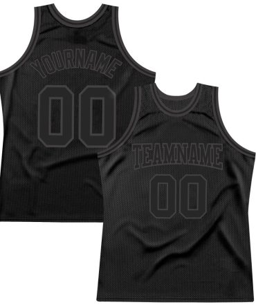 Custom Black Black-Steel Gray Authentic Throwback Basketball Jersey, Gift For Basketball Fans