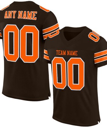 Custom Brown Orange-White Football Jersey, Gift For Football Fans