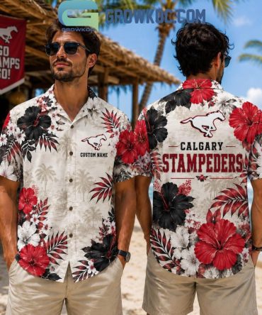 Calgary Stampeders Cfl Summer Floral Pattern Hawaiian Shirt