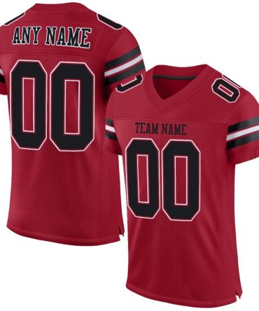 Custom Cardinal Black-White Football Jersey, Gift For Football Fans