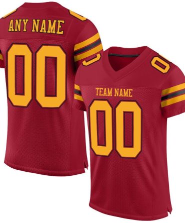Custom Cardinal Gold-Black Football Jersey, Gift For Football Fans