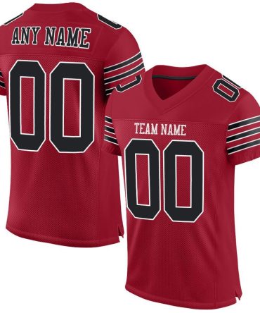 Custom Cardinal Black-White Football Jersey, Gift For Football Fans