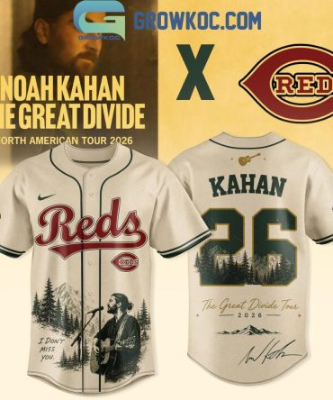 Cincinnati Reds Noah Kahan The Great Divide Tour 2026 Jersey
