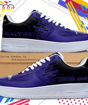 Custom Name Baltimore Ravens Nfl Color Pattern Air Force 1 Shoes