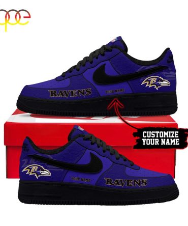 Custom Name Baltimore Ravens Nfl Sport Team Air Force 1 Shoes For Fans