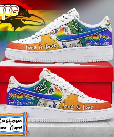 Custom Name Baltimore Ravens Nfl Team Air Force 1 Shoes For Fans