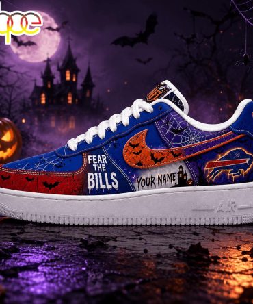 Custom Name Buffalo Bills Nfl Fear The Team Halloween Air Force 1 Shoes