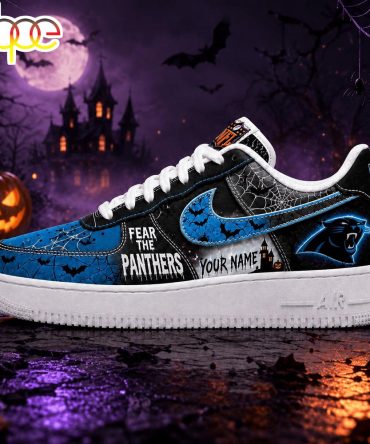 Custom Name Carolina Panthers Nfl Fear The Team Halloween Air Force 1 Shoes