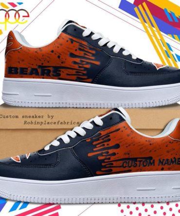 Custom Name Chicago Bears Nfl Color Pattern Air Force 1 Shoes