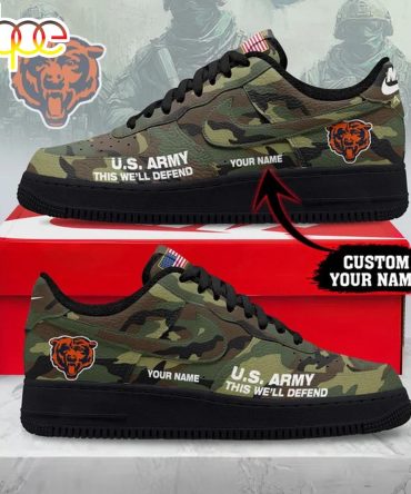 Custom Name Chicago Bears Nfl Us Army Air Force 1 Shoes For Fans