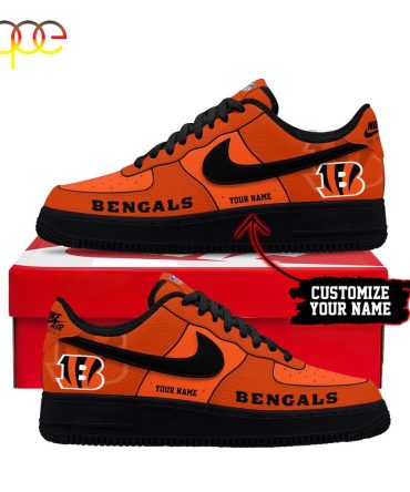 Custom Name Cincinnati Bengals Nfl Sport Team Air Force 1 Shoes For Fans