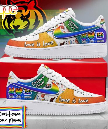 Custom Name Cincinnati Bengals Nfl Team Air Force 1 Shoes For Fans