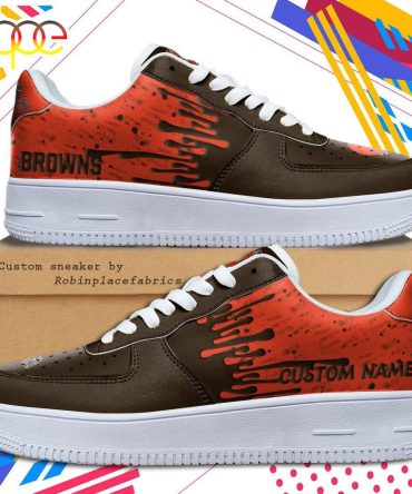 Custom Name Cleveland Browns Nfl Color Pattern Air Force 1 Shoes