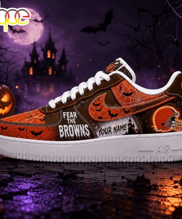 Custom Name Cleveland Browns Nfl Fear The Team Halloween Air Force 1 Shoes