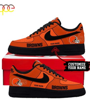 Custom Name Cleveland Browns Nfl Sport Team Air Force 1 Shoes For Fans