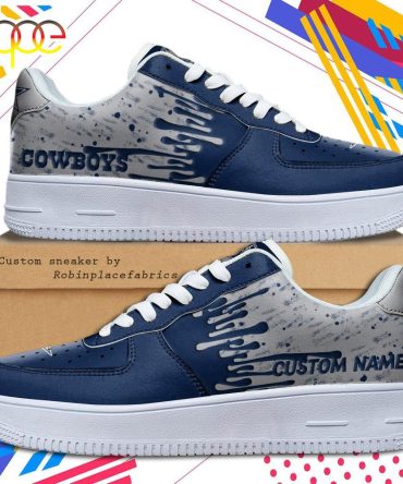 Custom Name Dallas Cowboys Nfl Color Pattern Air Force 1 Shoes