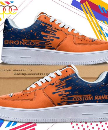 Custom Name Denver Broncos Nfl Color Pattern Air Force 1 Shoes