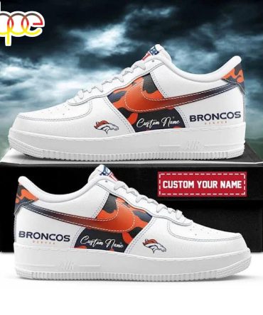 Custom Name Denver Broncos Team Air Force 1 Shoes