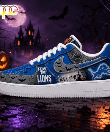 Custom Name Detroit Lions Nfl Fear The Team Halloween Air Force 1 Shoes