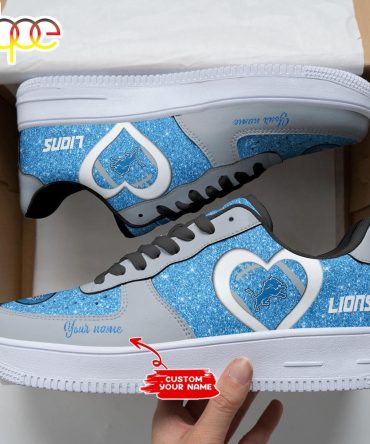 Custom Name Detroit Lions Nfl Sport Football Air Force 1 Shoes
