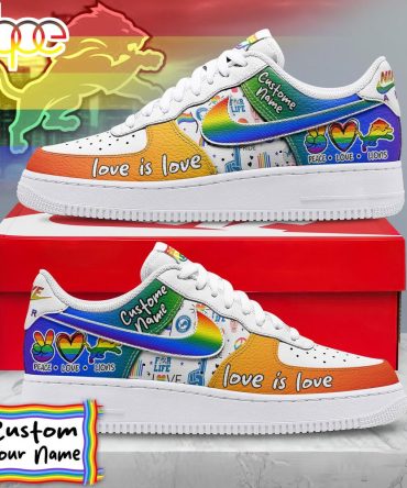 Custom Name Detroit Lions Nfl Team Air Force 1 Shoes For Fans