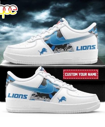 Custom Name Detroit Lions Team Air Force 1 Shoes
