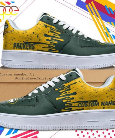 Custom Name Green Bay Packers Nfl Color Pattern Air Force 1 Shoes