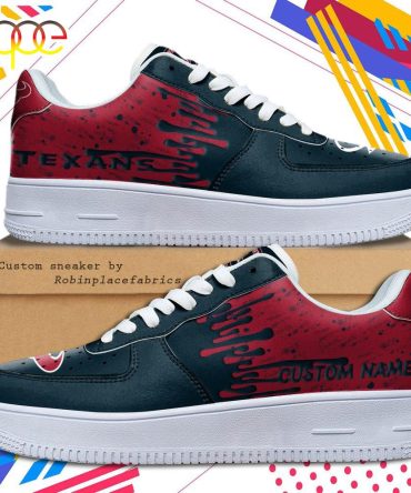 Custom Name Houston Texans Nfl Color Pattern Air Force 1 Shoes