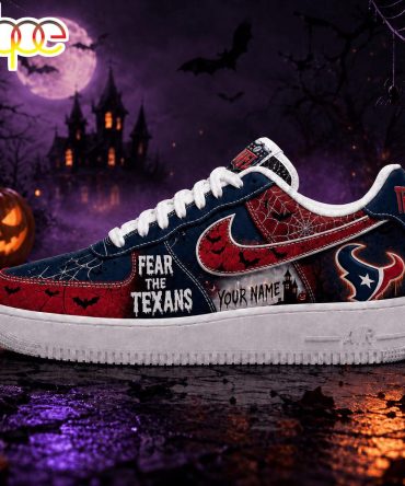 Custom Name Houston Texans Nfl Fear The Team Halloween Air Force 1 Shoes