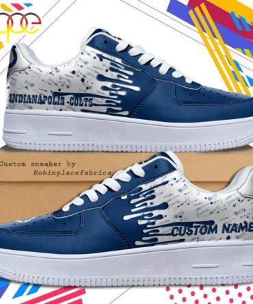 Custom Name Indianapolis Colts Nfl Color Pattern Air Force 1 Shoes